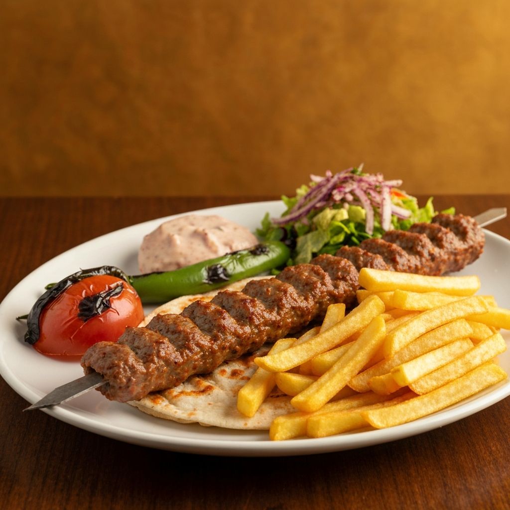 Adana Kebab mit Pommes